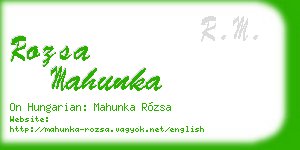 rozsa mahunka business card