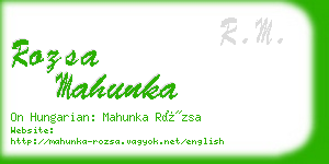 rozsa mahunka business card